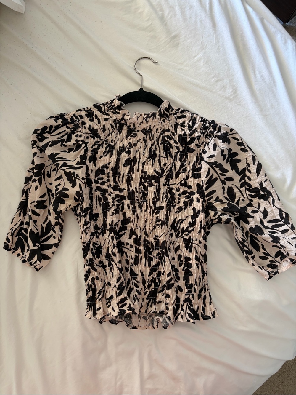 H&M Shirred Top with Flowers